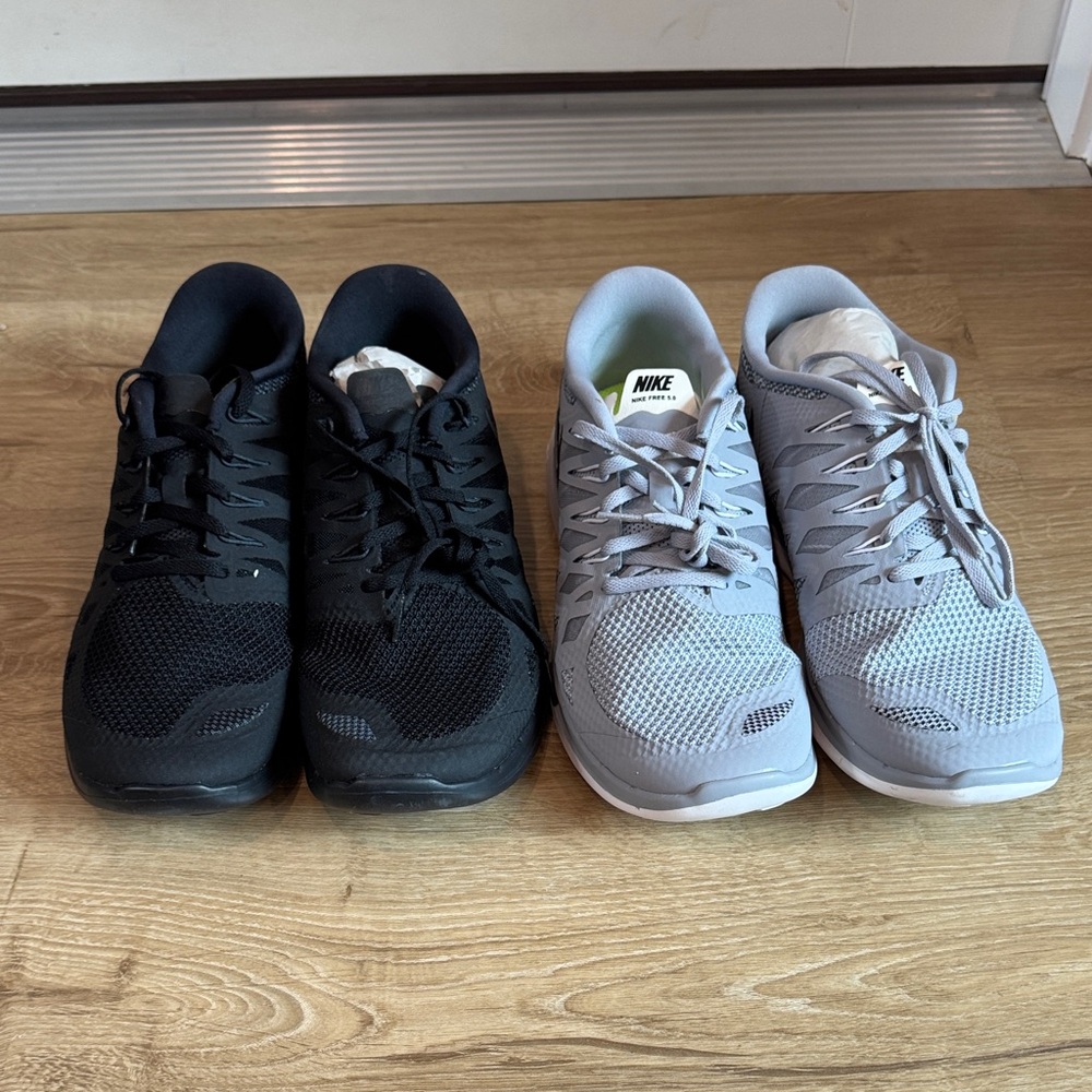 Brand New - Nike Men's Free 5.0 2 pairs of Black and Gray Athletic Shoes